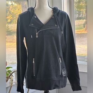 Harley Davidson Hoodie Pullover Black Sparkle Shimmer Women’s Size Large